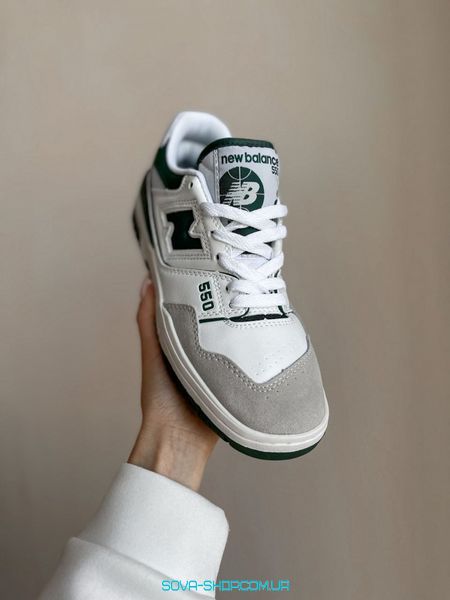 Жіночі та чоловічі кросівки New Balance 550 White\Green фото
