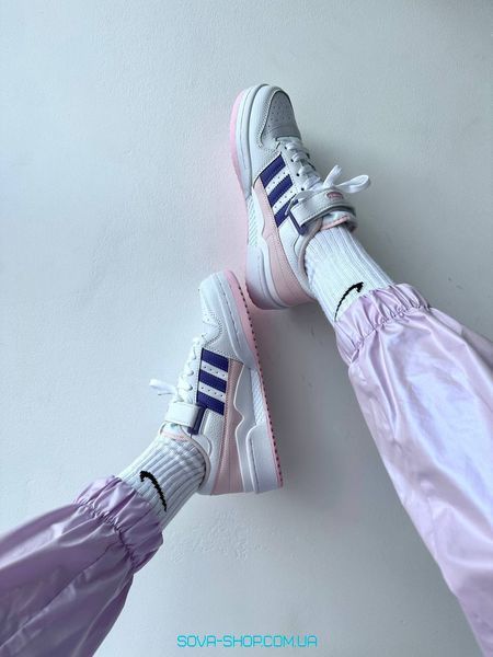 Жіночі кросівки Adidas Forum WHITE / PINK / PURPLE фото