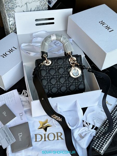Женская сумка Christian Dior Small Lady Dior My ABCDIOR Bag Black Premium фото