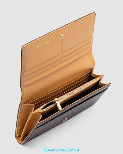 Кошелёк Michael Kors Jet Set travel Wallet Brown Logo Premium фото