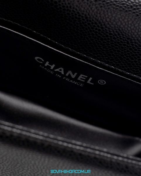 Жіноча сумка Chanel Boy Black/Silver Caviar RHW Mini Premium фото