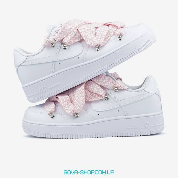 Жіночі кросівки Nike Air Force 1 Low Custom Lanvin Laces Pink фото