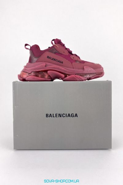 Жіночі кросівки Balenciaga Triple S Clear Sole Burgundy фото