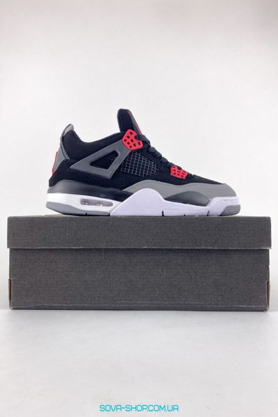 Чоловічі баскетбольні кросівки Nike Air Jordan 4 Retro Grey Black фото