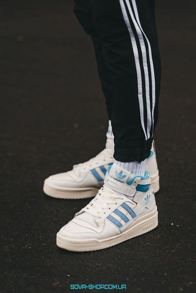 Чоловічі кросівки Adidas Forum High "White/Blue"" фото
