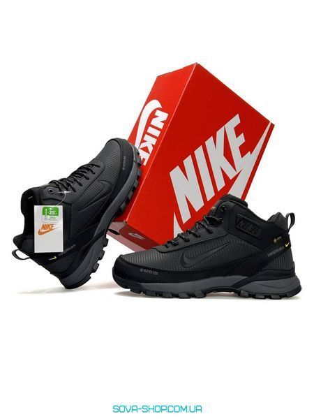 Чоловічі зимові кросівки Nike Rivah Fur Gore-Tex Black Grey фото