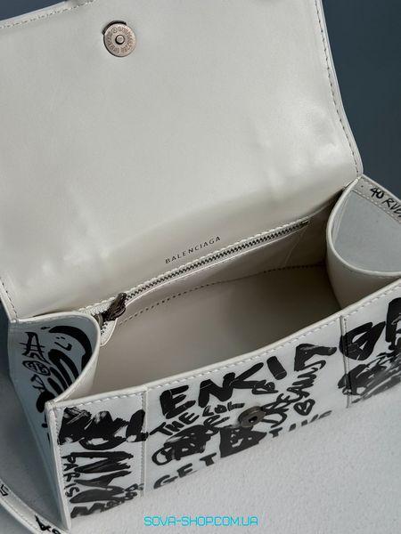 Жіноча сумка Balenciaga Hourglass Small Handbag Graffiti in White Premium фото