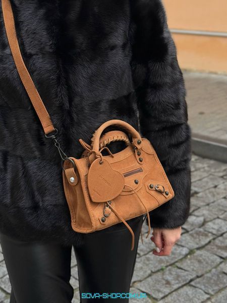 Жіноча сумка Balenciaga Le City Bag Small Suede Ginger Premium фото