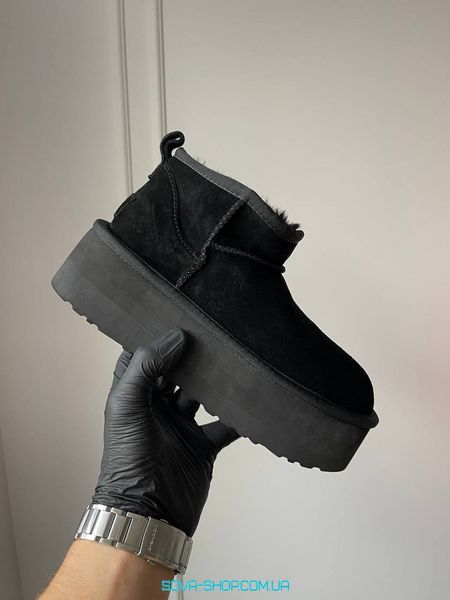 Женские зимние ботинки UGG Ultra Mini Platform Black Premium фото