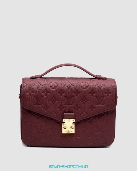 Жіноча сумка Louis Vuitton Pochette M&eacute;tis Monogram Empreinte Burgundy Premium фото