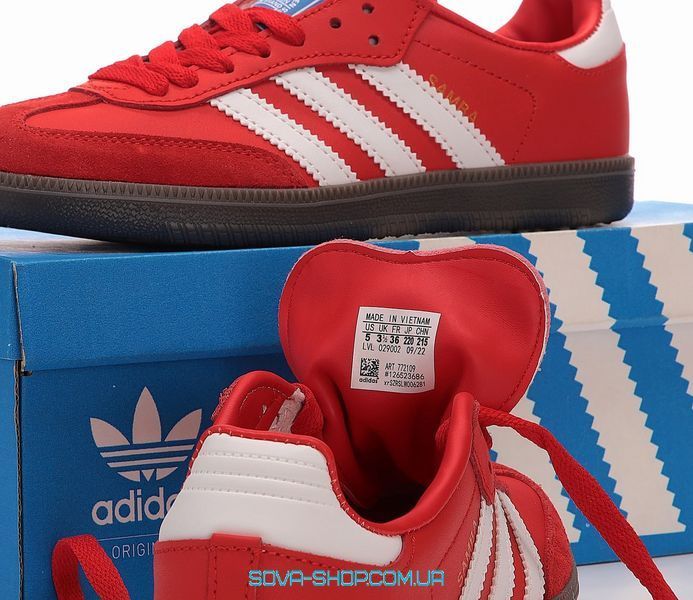 Женские кроссовки Adidas Samba Red фото