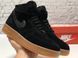 Зимние мужские кроссовки Black Gum "С МЕХОМ" Nike Air Force 1 re-3965 фото 1