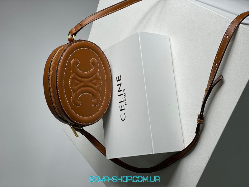 Жіноча сумка Celine Oval Bag Cuir Triomphe in Smooth Calfskin Tan Premium фото