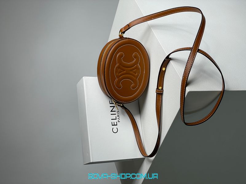 Женская сумка Celine Oval Bag Cuir Triomphe in Smooth Calfskin Tan Premium фото