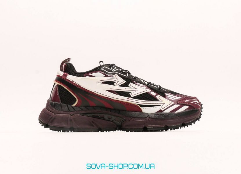 Чоловічі та жіночі кросівки OFF-WHITE Be Right Back Bordo White Black Original Box фото