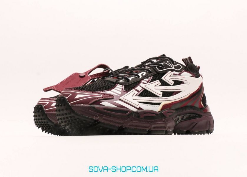 Чоловічі та жіночі кросівки OFF-WHITE Be Right Back Bordo White Black Original Box фото