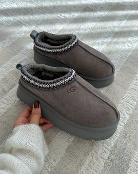 Жіночі зимові ботинки UGG Tasman Platform Grey PREMIUM фото