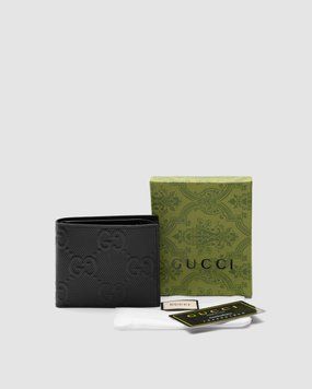 Кошелёк Gucci Black Signature Coin Wallet Premium фото