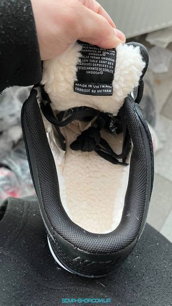Чоловічі зимові кросівки Nike SB Dunk Low Black White Хутро фото