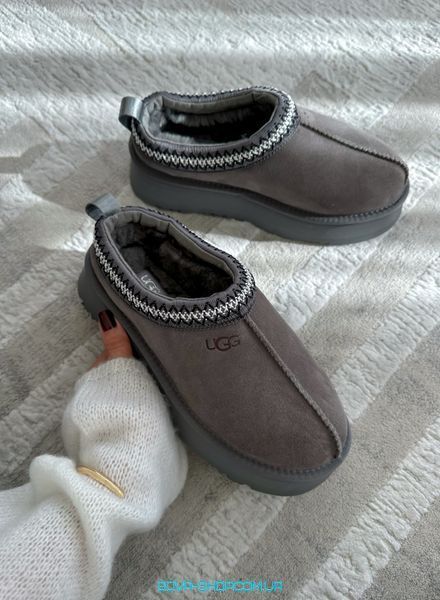 Жіночі зимові ботинки UGG Tasman Platform Grey PREMIUM фото