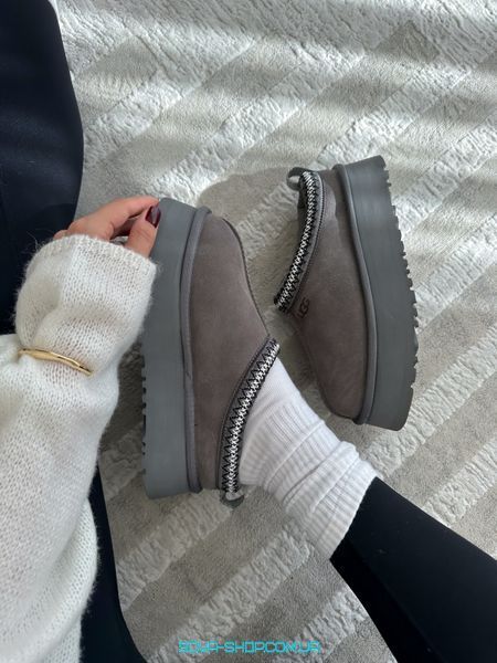 Жіночі зимові ботинки UGG Tasman Platform Grey PREMIUM фото