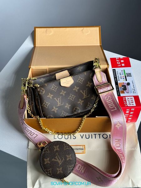 Женская сумка Louis Vuitton Multi Pochette Brown/Pink Premium фото