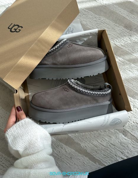 Жіночі зимові ботинки UGG Tasman Platform Grey PREMIUM фото
