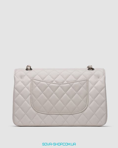 Жіноча сумка Chanel Classic 2.55 Medium Double Flap in White/Silver Premium фото