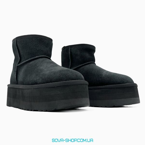 Женские зимние ботинки UGG Classic Mini Platform XL Black PREMIUM фото