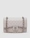 Жіноча сумка Chanel Classic 2.55 Medium Double Flap in White/Silver Premium re-11168 фото 2