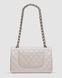 Жіноча сумка Chanel Classic 2.55 Medium Double Flap in White/Silver Premium re-11168 фото 6