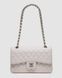 Жіноча сумка Chanel Classic 2.55 Medium Double Flap in White/Silver Premium re-11168 фото 4