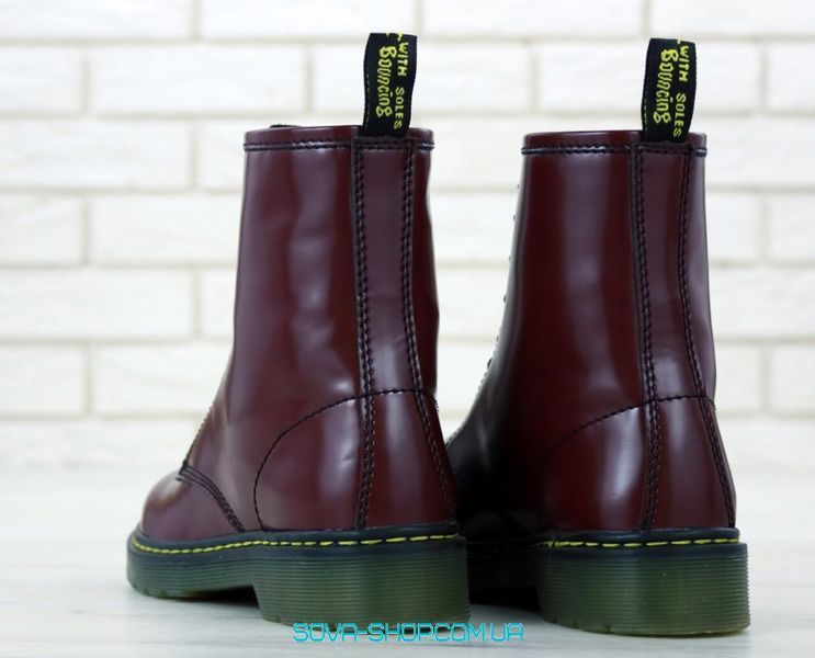 Зимові жіночі ботинки (ТЕРМО) Dr. Martens Bordo фото