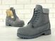 Мужские зимние ботинки (натуральный мех) Timberland CLASSIC PREMIUM NUBUCK WATERPROOF GREY re-3756 фото 4