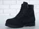 Зимові чоловічі та жіночі ботинки (Вовняне хутро) Timberland CLASSIC PREMIUM NUBUCK WATERPROOF ALL BLACK re-3763 фото 2