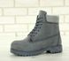 Мужские зимние ботинки (натуральный мех) Timberland CLASSIC PREMIUM NUBUCK WATERPROOF GREY re-3756 фото 2
