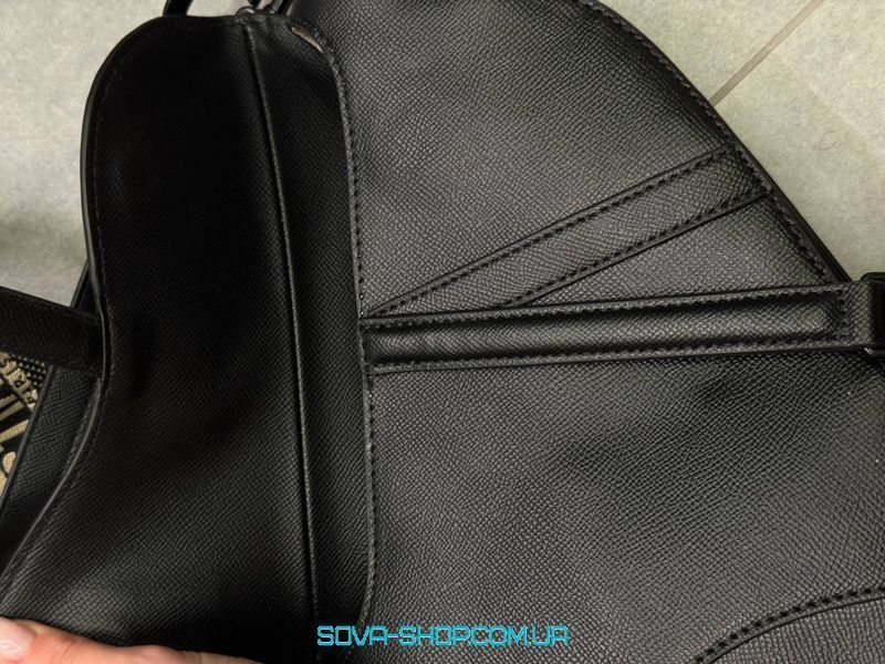 Жіноча сумка Christian Dior Saddle Bag With Strap Black Premium фото