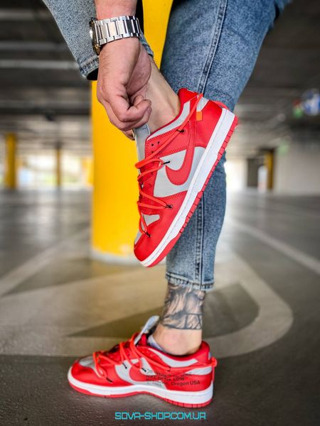 Мужские кроссовки Nike Dunk Low Off-White "University Red" фото