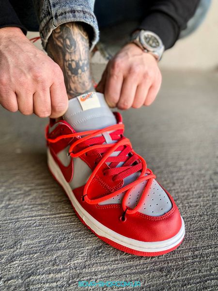 Чоловічі кросівки Nike Dunk Low Off-White "University Red" фото