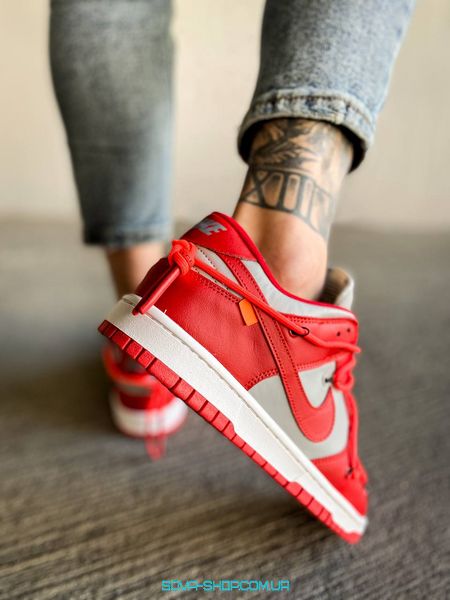 Чоловічі кросівки Nike Dunk Low Off-White "University Red" фото