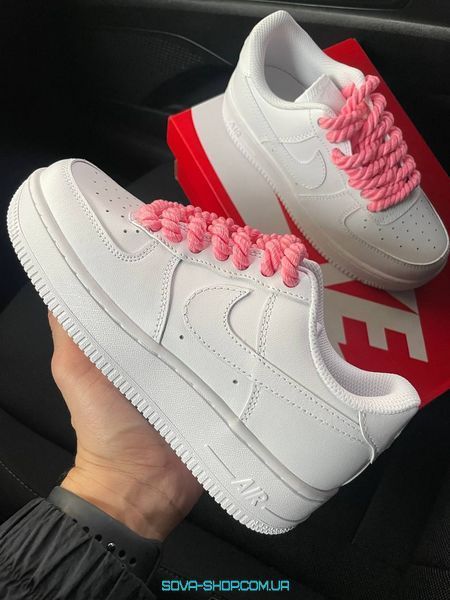 Мужские и женские кроссовки Nike Air Force 1 '07 "Rope Laces Pink" Premium фото