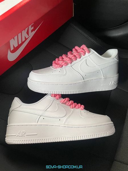 Мужские и женские кроссовки Nike Air Force 1 '07 "Rope Laces Pink" Premium фото