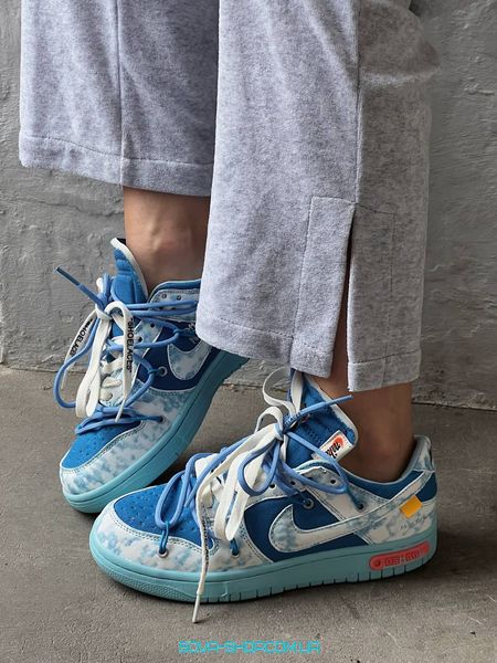 Чоловічі баскетбольні кросівки Nike SB Dunk x Off White Blue Lot 05:50 фото