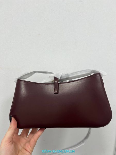 Жіноча сумка Celine Tina Shoulder Bag In Shiny Calfskin Burgundy/Gold Premium фото