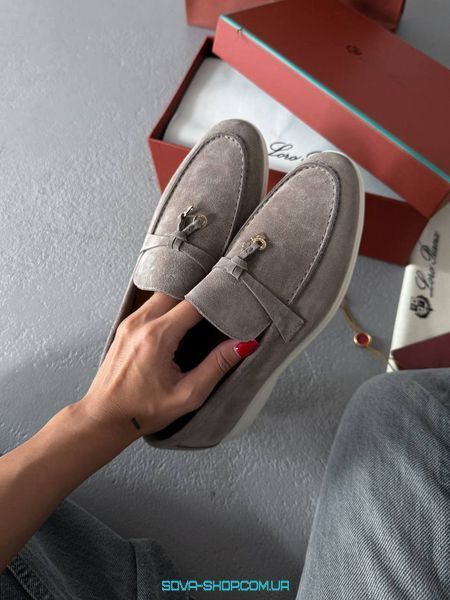 Жіночі лофери Loro Piana Loafers Taupe Premium фото
