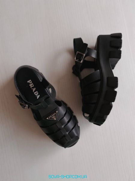 Женские сандали Prada Monolith Platform Sandals Black фото