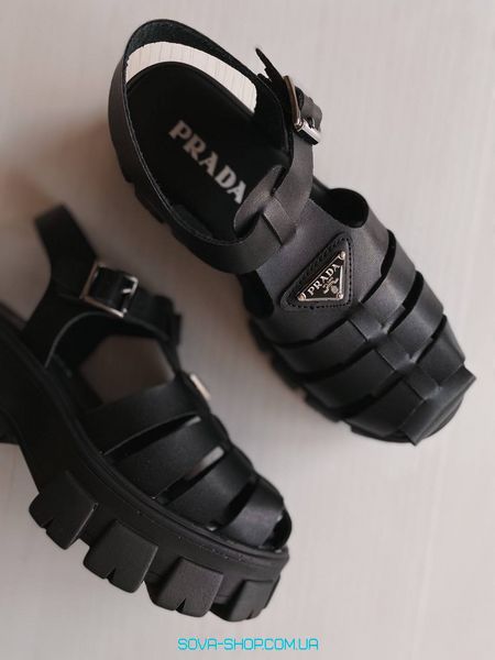 Жіночі сандалі Prada Monolith Platform Sandals Black фото