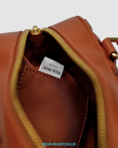 Жіноча сумка Miu Miu Arcadie Matelassé Nappa Leather Bag Brown Premium фото