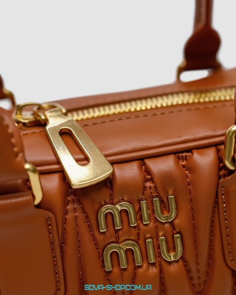 Жіноча сумка Miu Miu Arcadie Matelassé Nappa Leather Bag Brown Premium фото