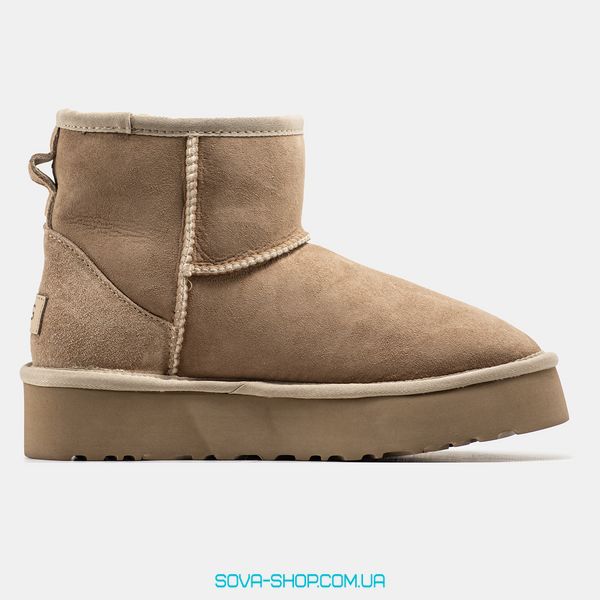 Жіночі зимові ботинки UGG Mini Platform Light Brown Premium фото